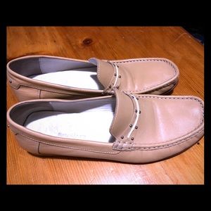Cole Hahn tan driving loafers